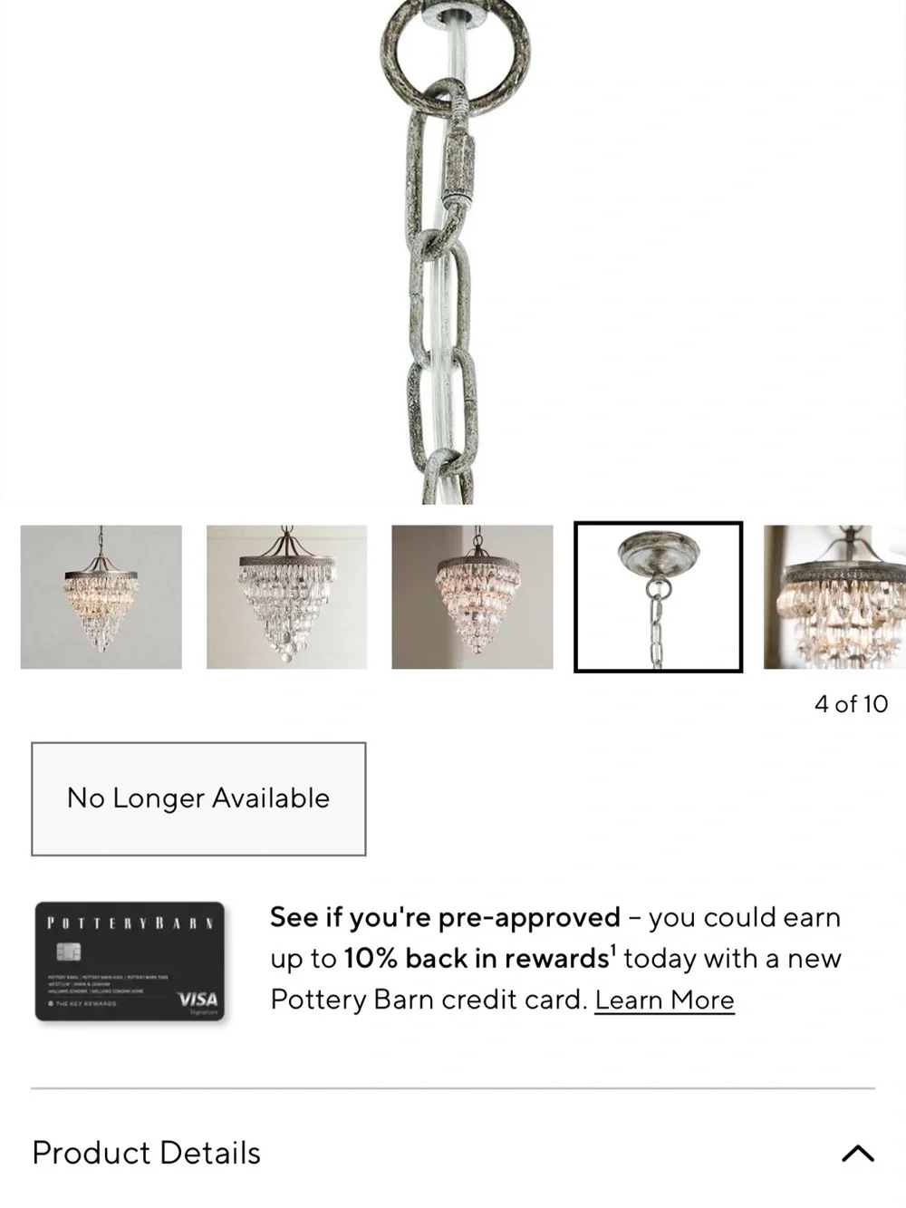 Pottery Barn Clarissa Chandelier - Discontinued item!